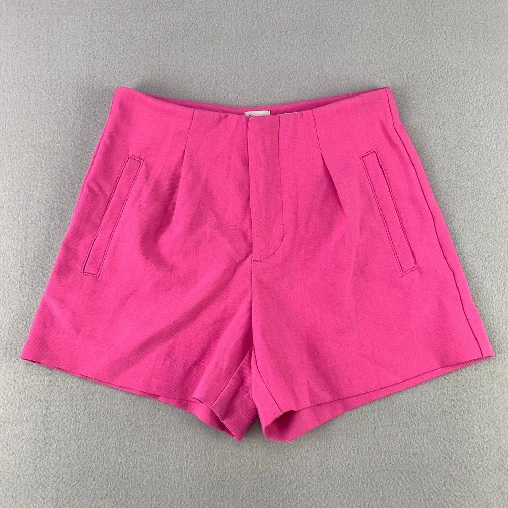 A New Day Trouser Shorts Women 2 Pink Dressy High Rise Pocket Dressy